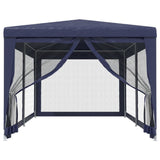 Vidaxl -Partyzelt mit 6 -Mesh -Seitenwänden 3x6 M HDPE Blau