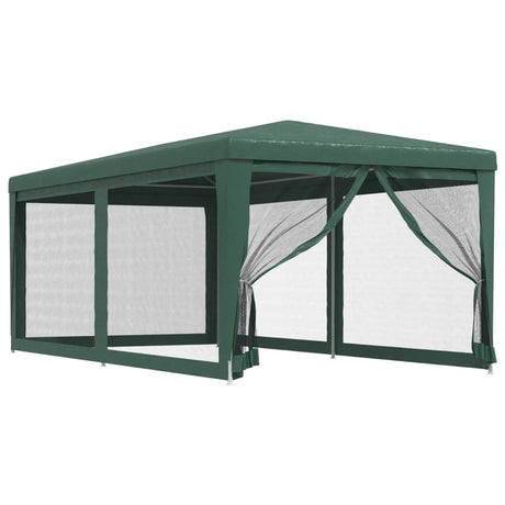 Vidaxl -Partyzelt mit 6 -Mesh -Seitenwänden 3x6 M HDPE Green