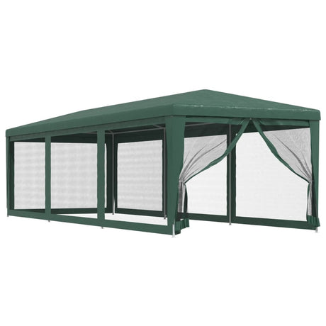 Vidaxl -Partyzelt mit 8 -Mesh -Seitenwänden 3x9 M HDPE Green