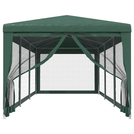Vidaxl -Partyzelt mit 8 -Mesh -Seitenwänden 3x9 M HDPE Green