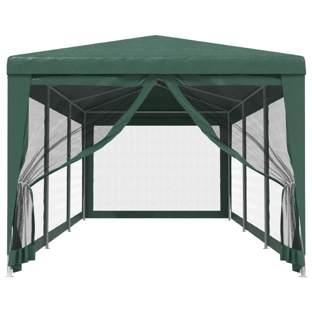 Vidaxl Party tent with 8 mesh side walls 3x9 m hdpe green