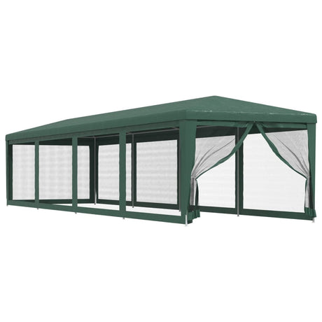 VIDAXL -Partyzelt mit 10 Mesh Seitenwänden 3x12 M HDPE Green