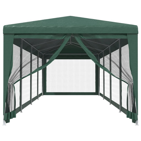 VIDAXL -Partyzelt mit 10 Mesh Seitenwänden 3x12 M HDPE Green