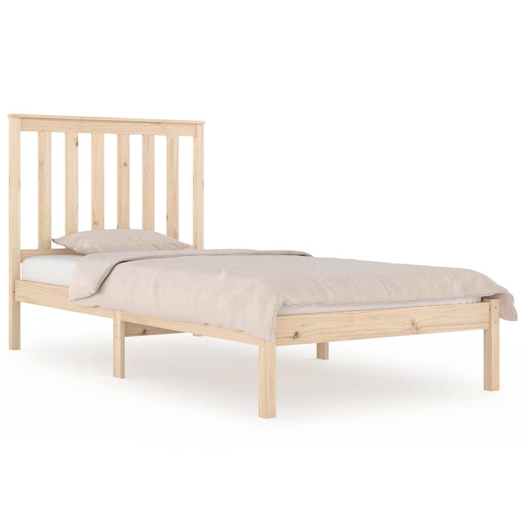 Vidaxl bedframe massief grenenhout zwart 75x190 cm