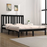 Vidaxl bedframe massief grenenhout zwart 140x190 cm