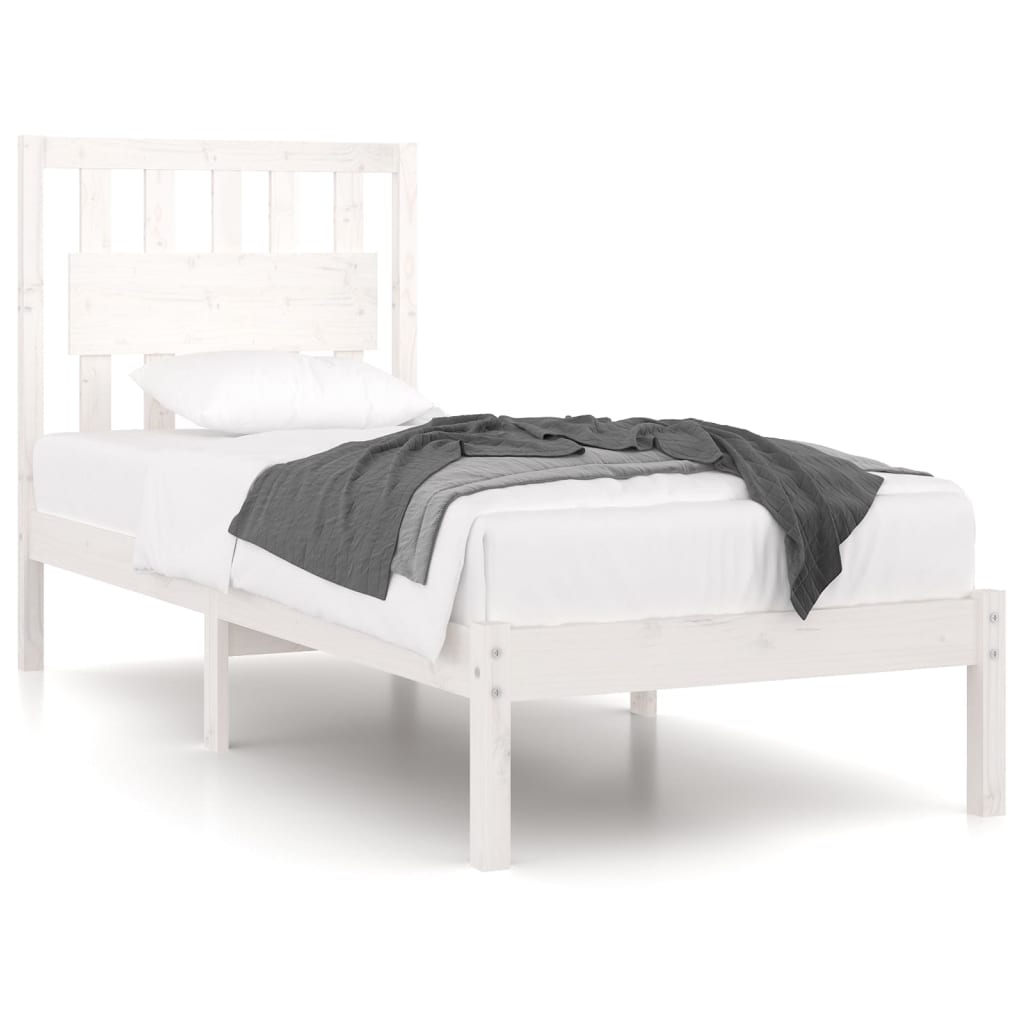 Vidaxl bedframe massief grenenhout wit 90x190 cm