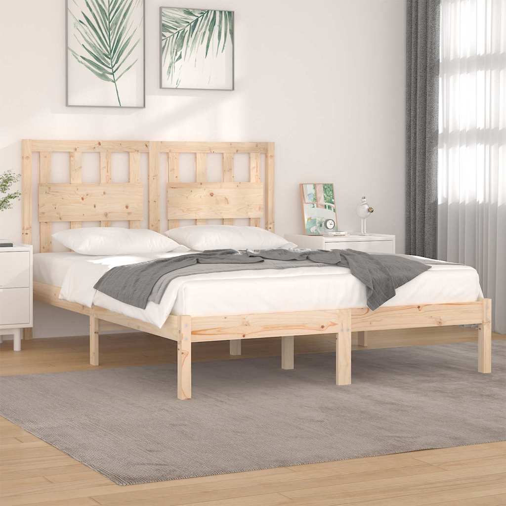 Vidaxl bedframe massief grenenhout 135x190 cm
