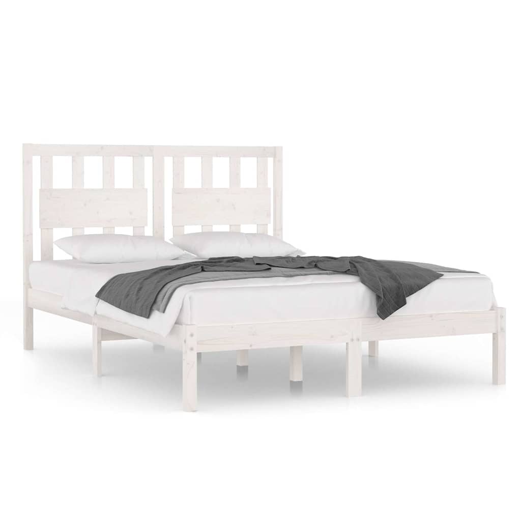 Vidaxl bedframe massief grenenhout wit 140x190 cm