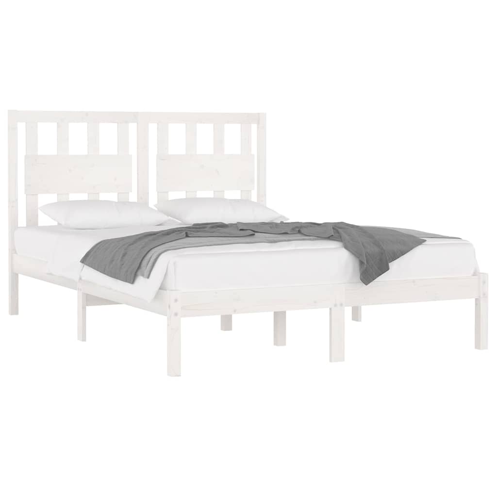 Vidaxl bedframe massief grenenhout wit 150x200 cm