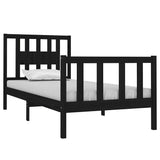 Vidaxl bedframe massief hout zwart 75x190 cm