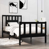 Vidaxl bedframe massief hout zwart 75x190 cm