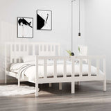 Vidaxl bedframe massief hout wit 135x190 cm
