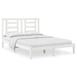 Vidaxl bedframe zonder matras massief grenenhout wit 140x190 cm
