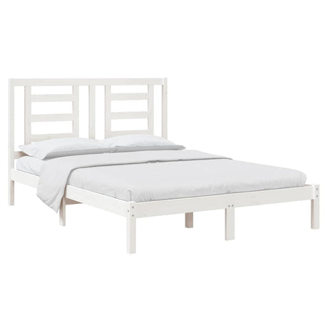 Vidaxl bedframe zonder matras massief grenenhout wit 140x190 cm