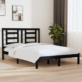 Vidaxl bedframe massief grenenhout zwart 140x190 cm