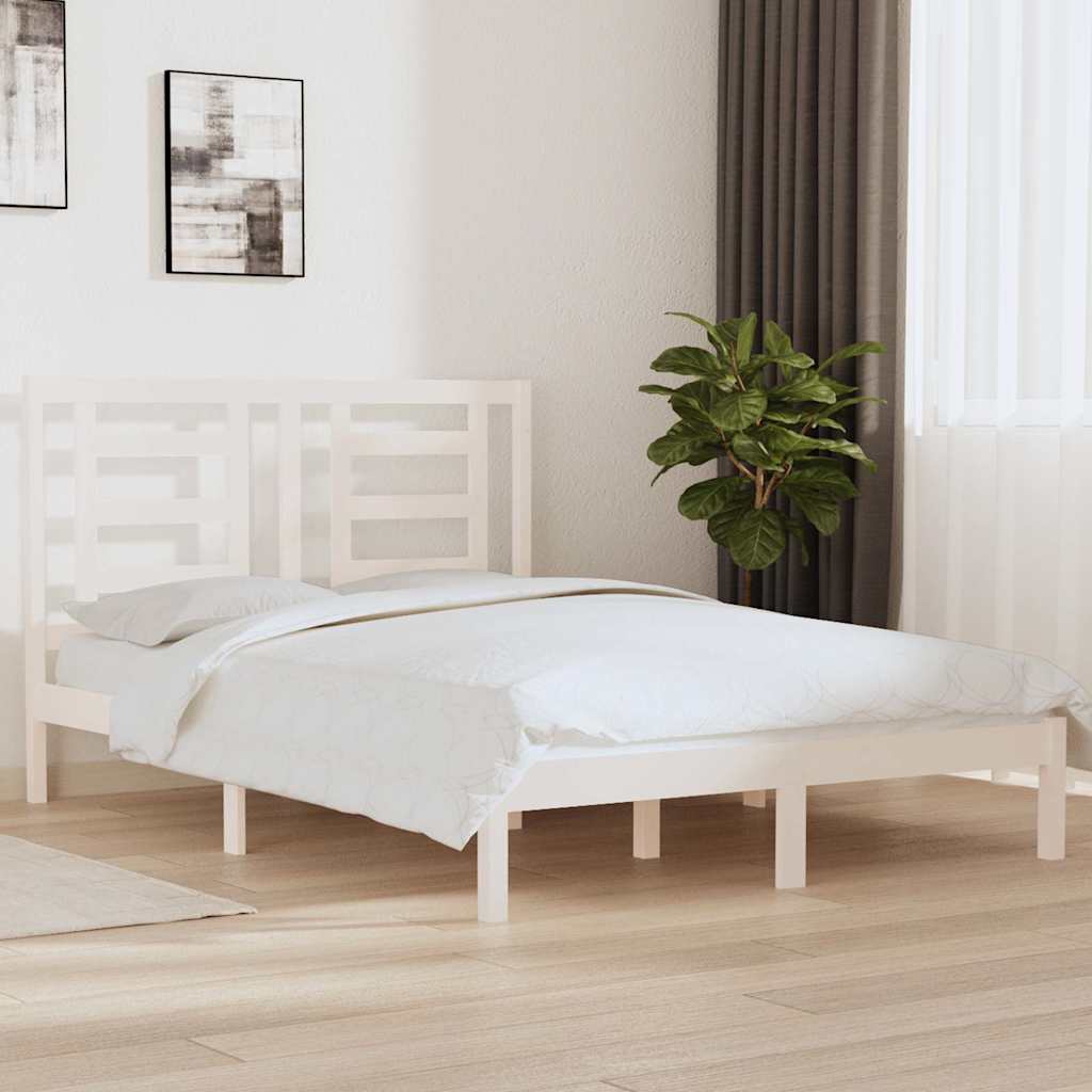 Vidaxl bedframe zonder matras massief grenenhout wit 140x200 cm