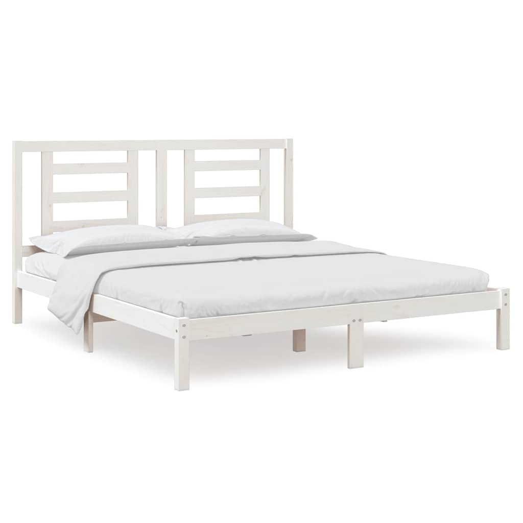 Vidaxl bedframe massief hout wit 180x200 cm