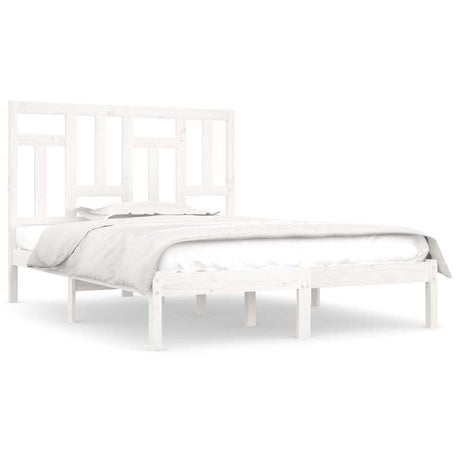 Vidaxl bedframe zonder matras massief grenenhout wit 140x190 cm