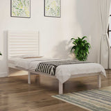 Vidaxl bedframe massief hout wit 75x190 cm