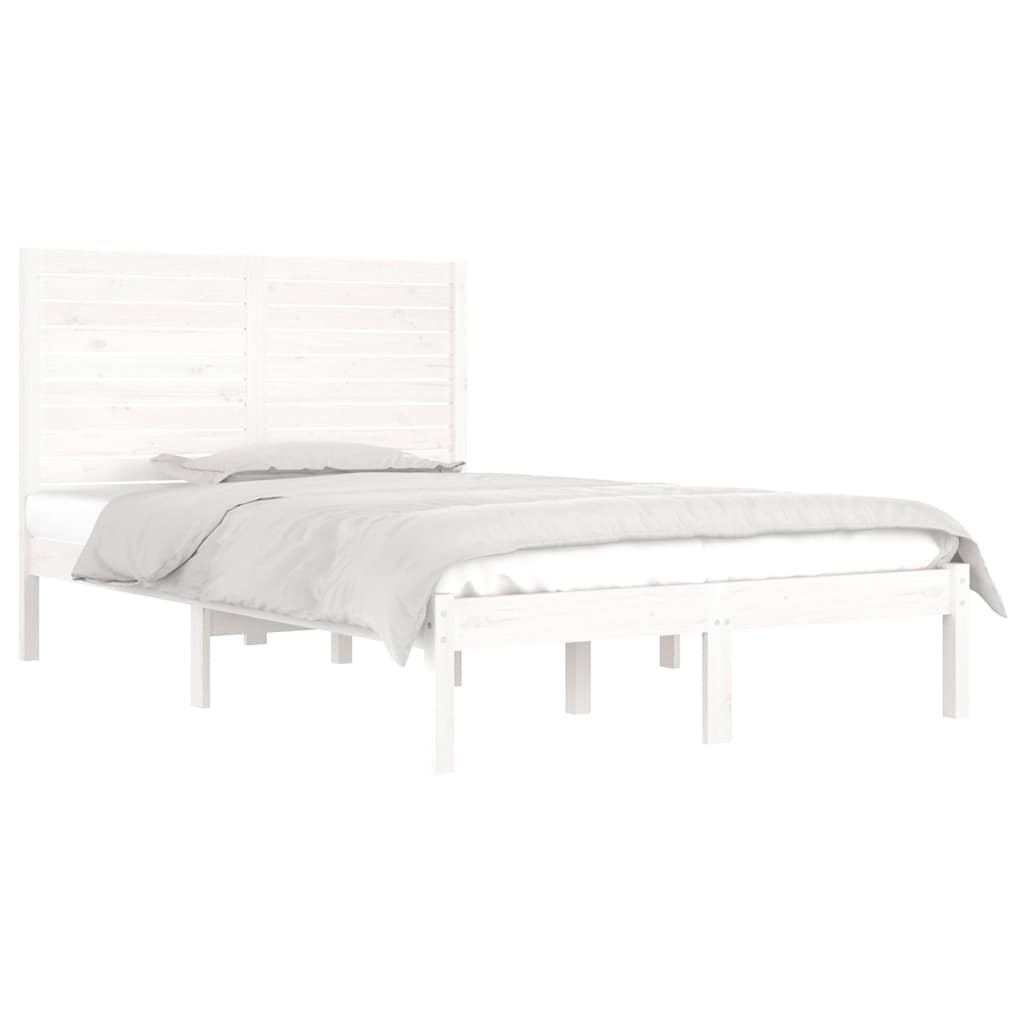 Vidaxl bedframe massief hout wit 140x190 cm