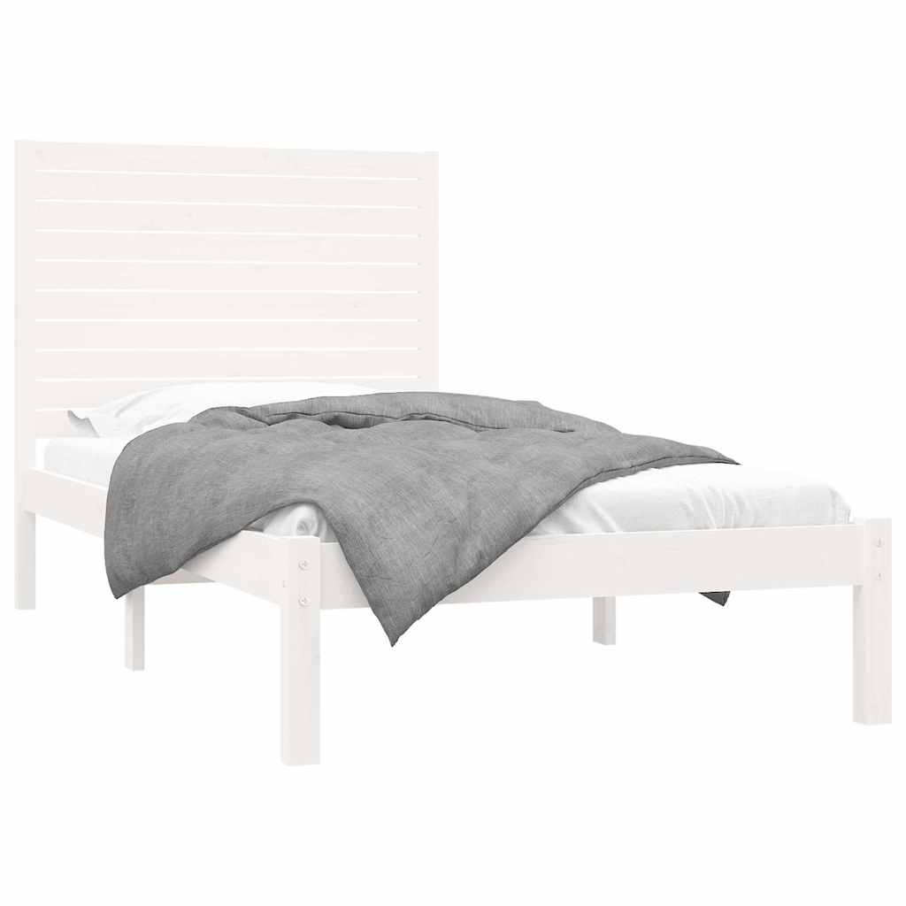 Vidaxl bedframe massief hout wit 90x200 cm