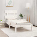 Vidaxl bedframe massief hout wit 90x190 cm