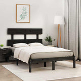 Vidaxl bedframe massief hout zwart 140x190 cm