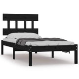 Vidaxl bedframe massief hout zwart 75x190 cm