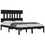 Vidaxl bedframe massief hout zwart 140x190 cm