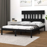 Vidaxl bedframe massief hout zwart 140x190 cm