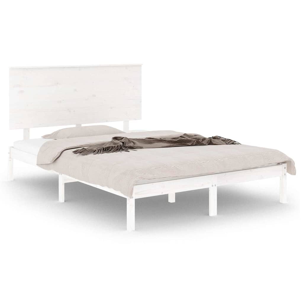 Vidaxl bedframe zonder matras massief grenenhout wit 120x200 cm