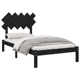 Vidaxl bedframe massief hout zwart 100x200 cm