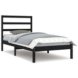 Vidaxl bedframe massief grenenhout zwart 100x200 cm