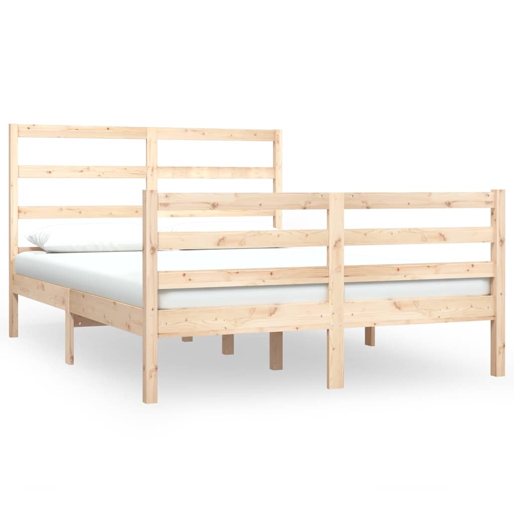 Vidaxl bedframe massief grenenhout 135x190 cm