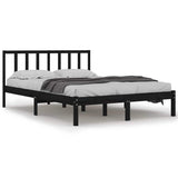 Vidaxl bedframe massief grenenhout zwart 150x200 cm