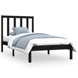 Vidaxl bedframe massief grenenhout zwart 75x190 cm
