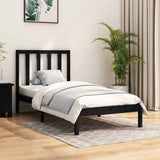 Vidaxl bedframe massief grenenhout zwart 100x200 cm
