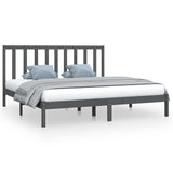 Vidaxl bedframe massief grenenhout grijs 200x200 cm