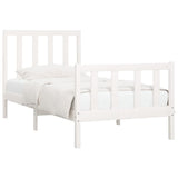 Vidaxl bedframe massief hout wit 75x190 cm