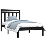 Vidaxl bedframe massief hout zwart 75x190 cm