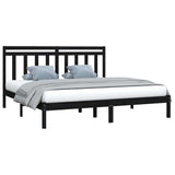 Vidaxl bedframe massief hout zwart 200x200 cm