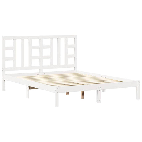 Vidaxl bedframe massief hout wit 150x200 cm