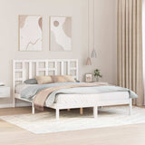 Vidaxl bedframe massief hout wit 150x200 cm