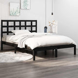 Vidaxl bedframe massief hout zwart 140x190 cm