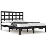 Vidaxl bedframe massief hout zwart 200x200 cm
