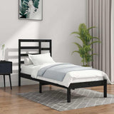 Vidaxl bedframe massief hout zwart 100x200 cm