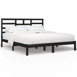 Vidaxl bedframe massief hout zwart 200x200 cm