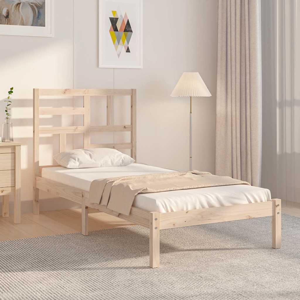 Vidaxl bedframe massief hout 75x190 cm