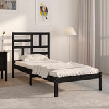 Vidaxl bedframe massief hout zwart 75x190 cm