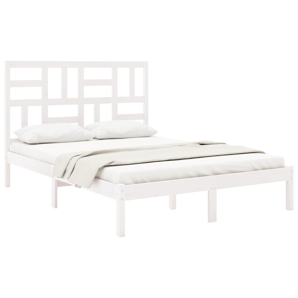 Vidaxl bedframe massief hout wit 160x200 cm